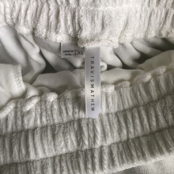 Travis Mathew SET Home Oasis Back In The Sun Baby Terry Top & Shorts White XS - Picture 15 of 16